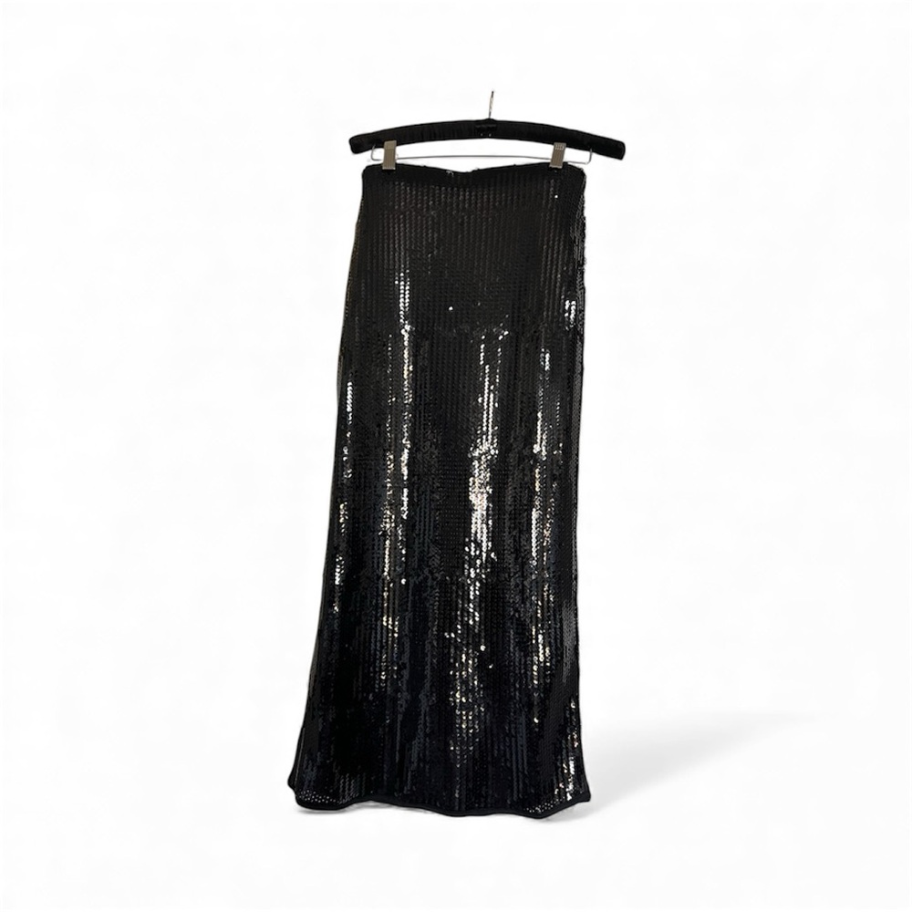 Elegant Black Sequin Skirt